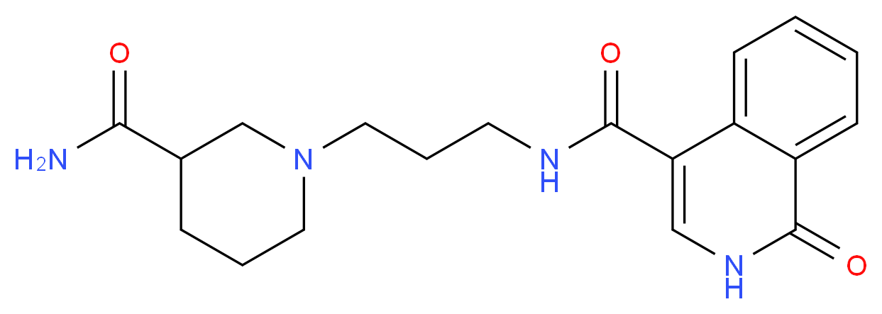 N-{3-[3-(aminocarbonyl)piperidin-1-yl]propyl}-1-oxo-1,2-dihydroisoquinoline-4-carboxamide_Molecular_structure_CAS_)