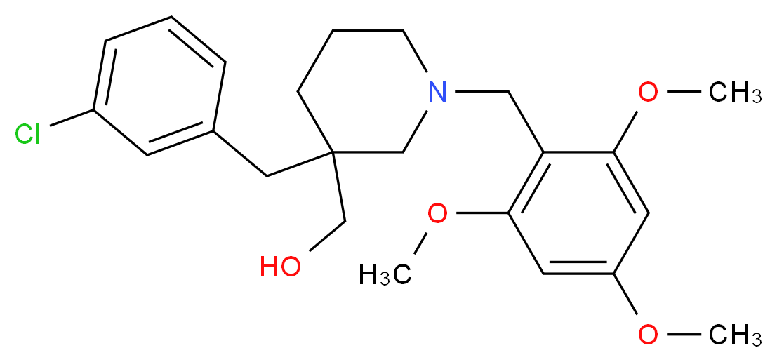[3-(3-chlorobenzyl)-1-(2,4,6-trimethoxybenzyl)-3-piperidinyl]methanol_Molecular_structure_CAS_)