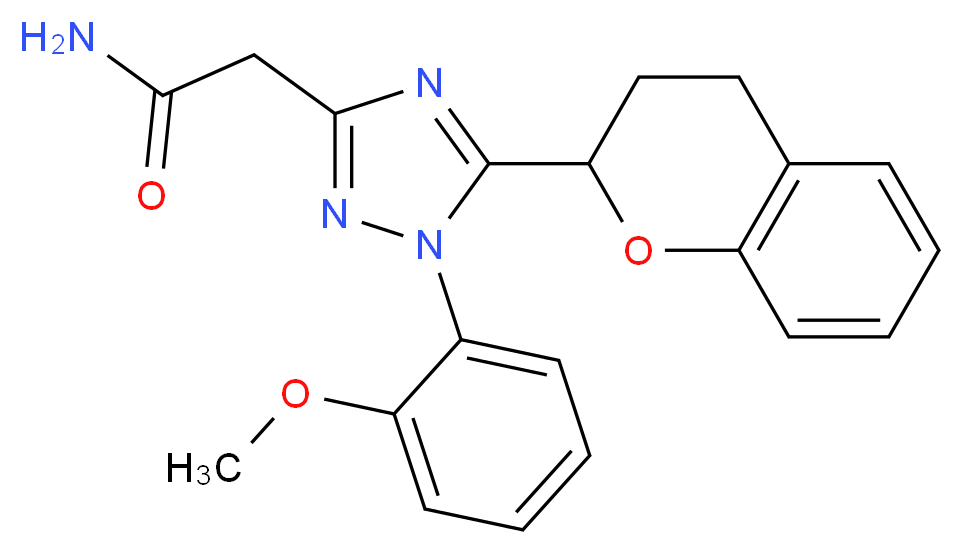 2-[5-(3,4-dihydro-2H-chromen-2-yl)-1-(2-methoxyphenyl)-1H-1,2,4-triazol-3-yl]acetamide_Molecular_structure_CAS_)