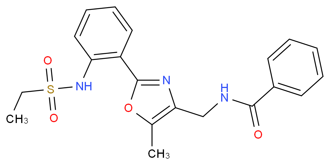 N-[(2-{2-[(ethylsulfonyl)amino]phenyl}-5-methyl-1,3-oxazol-4-yl)methyl]benzamide_Molecular_structure_CAS_)