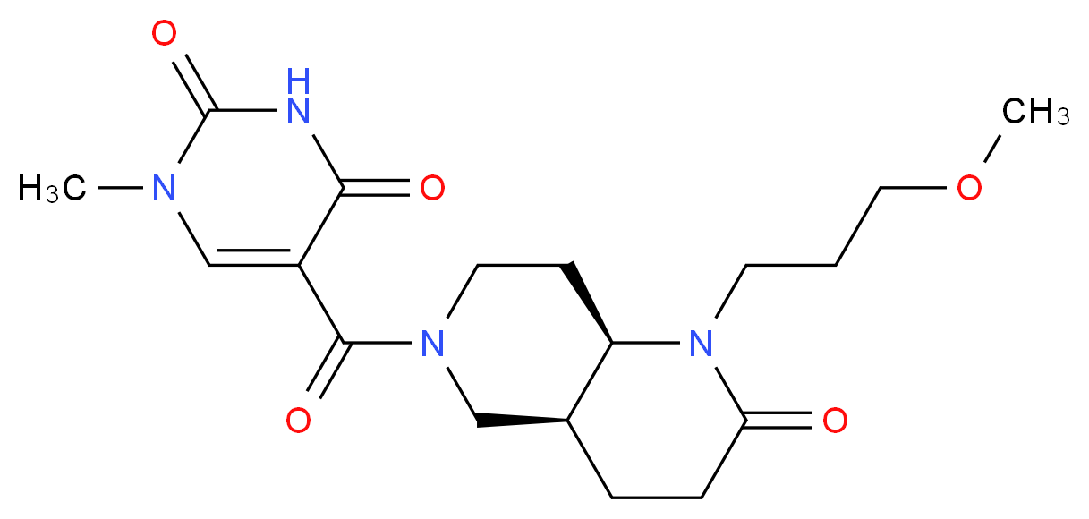 5-{[(4aS*,8aR*)-1-(3-methoxypropyl)-2-oxooctahydro-1,6-naphthyridin-6(2H)-yl]carbonyl}-1-methylpyrimidine-2,4(1H,3H)-dione_Molecular_structure_CAS_)