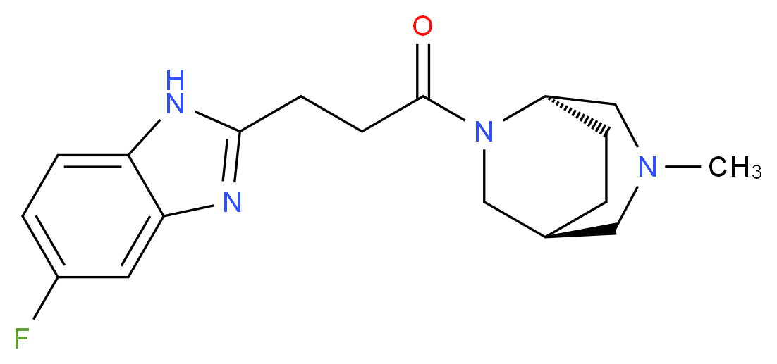 5-fluoro-2-{3-[(1S*,5R*)-3-methyl-3,6-diazabicyclo[3.2.2]non-6-yl]-3-oxopropyl}-1H-benzimidazole_Molecular_structure_CAS_)