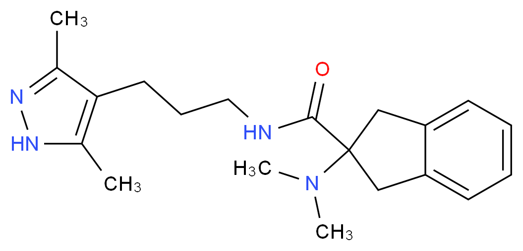 2-(dimethylamino)-N-[3-(3,5-dimethyl-1H-pyrazol-4-yl)propyl]-2-indanecarboxamide_Molecular_structure_CAS_)
