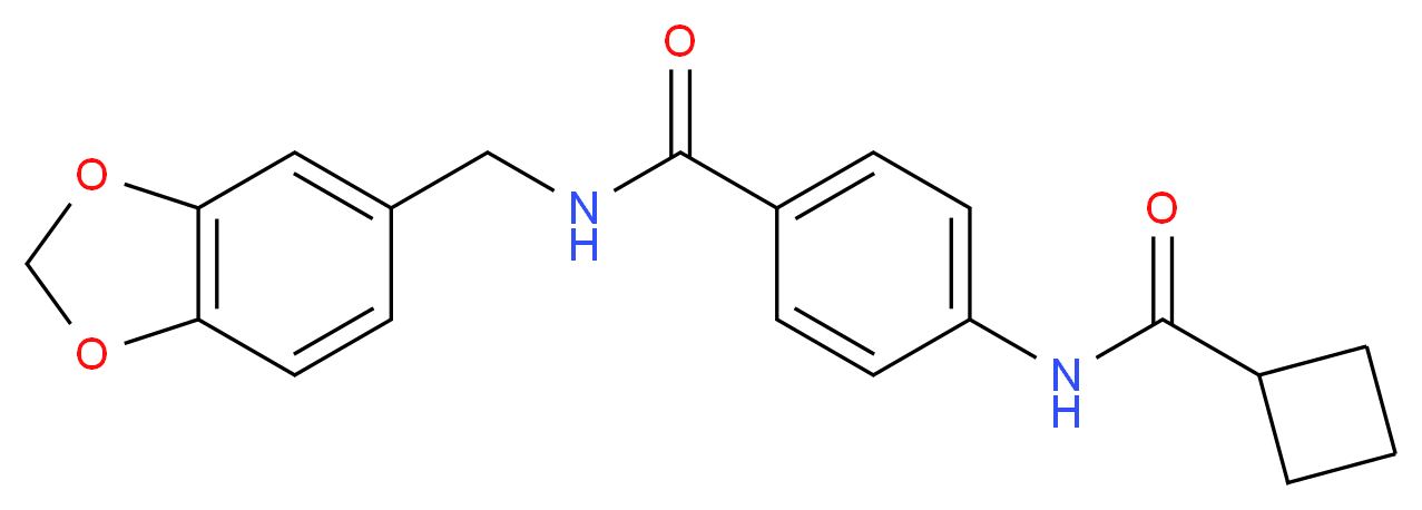 N-(1,3-benzodioxol-5-ylmethyl)-4-[(cyclobutylcarbonyl)amino]benzamide_Molecular_structure_CAS_)