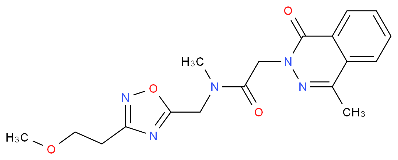 N-{[3-(2-methoxyethyl)-1,2,4-oxadiazol-5-yl]methyl}-N-methyl-2-(4-methyl-1-oxo-2(1H)-phthalazinyl)acetamide_Molecular_structure_CAS_)