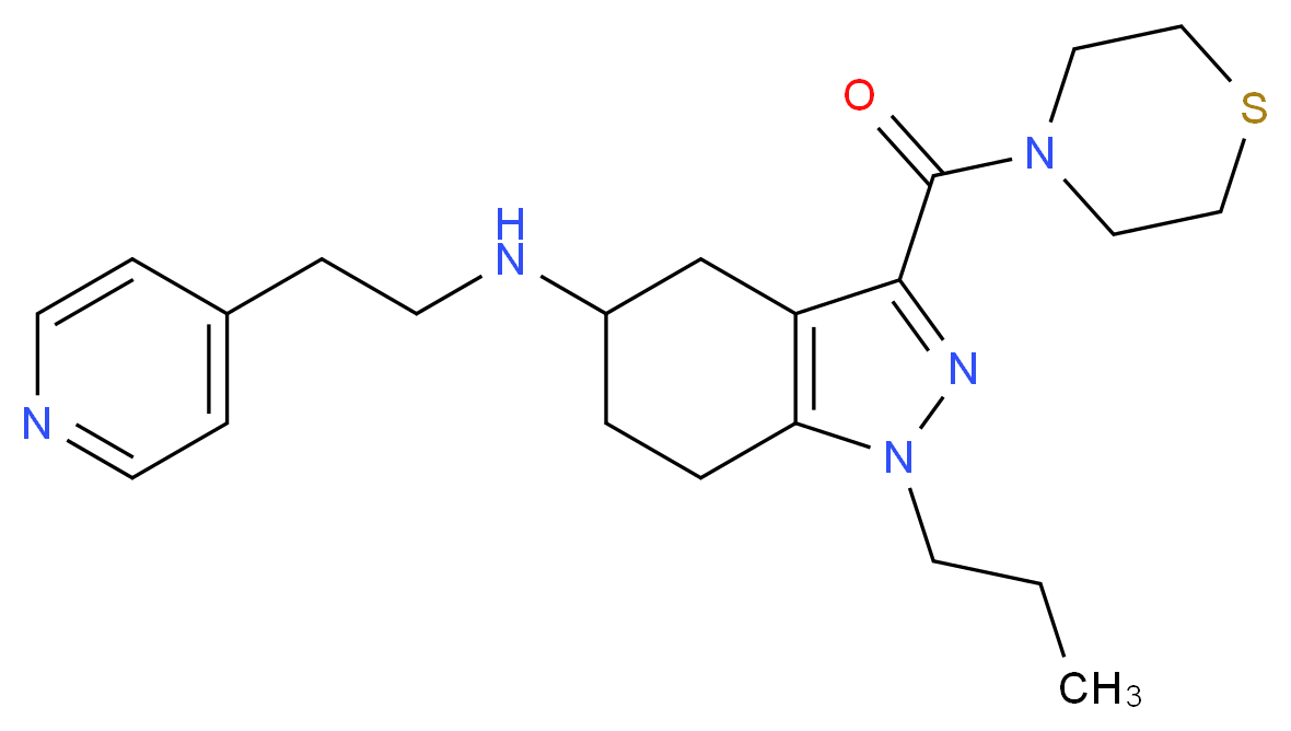 1-propyl-N-[2-(4-pyridinyl)ethyl]-3-(4-thiomorpholinylcarbonyl)-4,5,6,7-tetrahydro-1H-indazol-5-amine_Molecular_structure_CAS_)