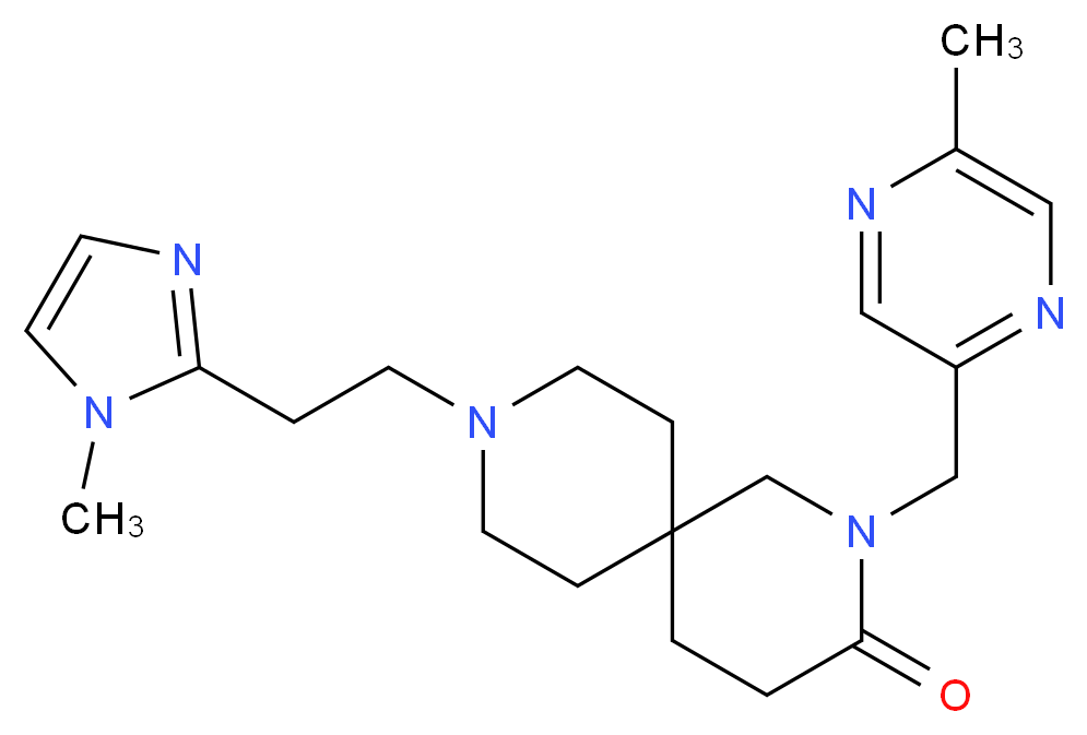 9-[2-(1-methyl-1H-imidazol-2-yl)ethyl]-2-[(5-methylpyrazin-2-yl)methyl]-2,9-diazaspiro[5.5]undecan-3-one_Molecular_structure_CAS_)