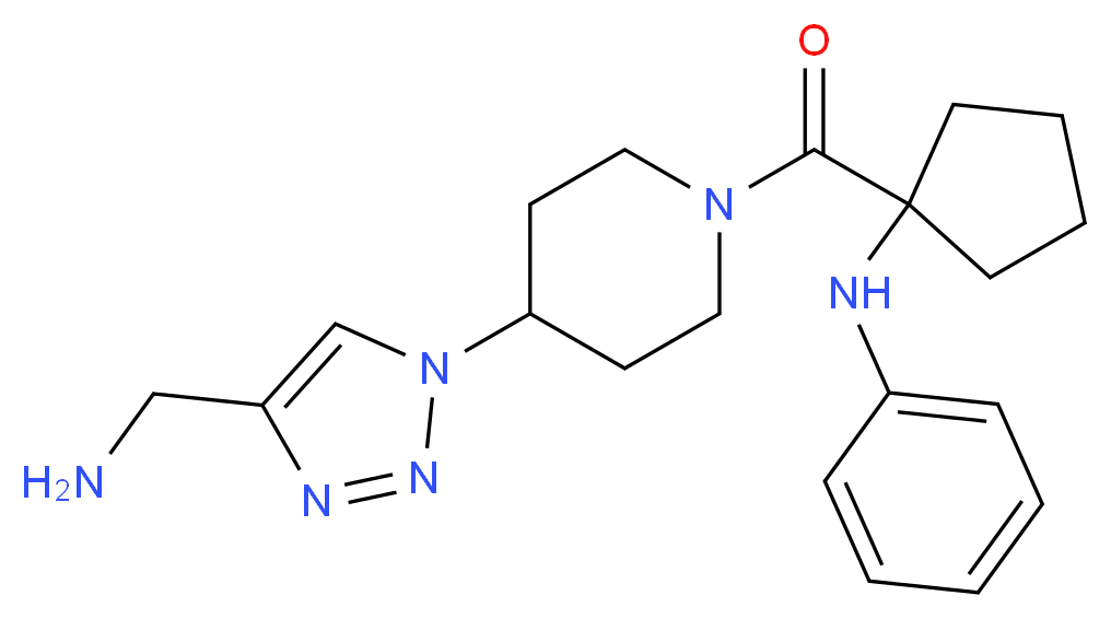 N-[1-({4-[4-(aminomethyl)-1H-1,2,3-triazol-1-yl]piperidin-1-yl}carbonyl)cyclopentyl]aniline_Molecular_structure_CAS_)