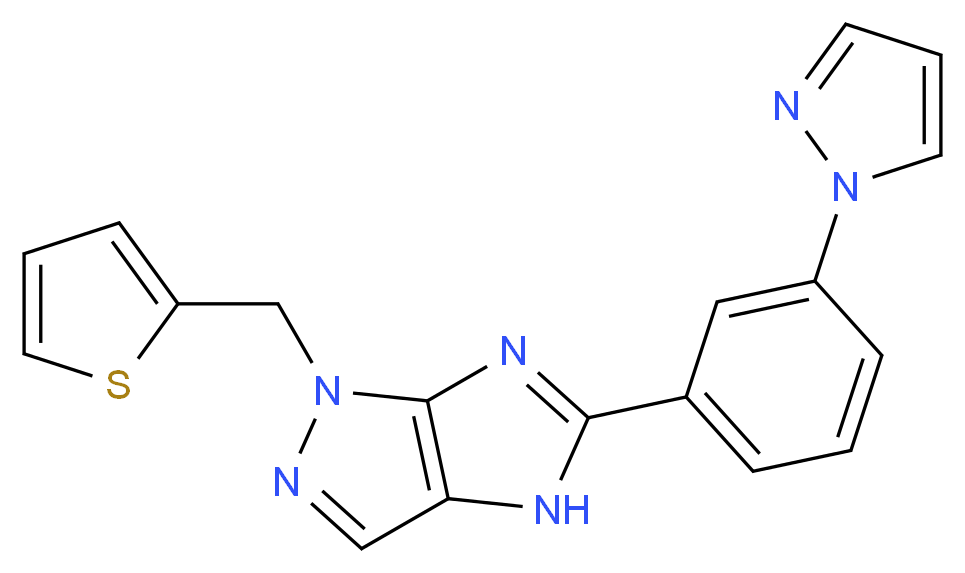 5-[3-(1H-pyrazol-1-yl)phenyl]-1-(2-thienylmethyl)-1,4-dihydroimidazo[4,5-c]pyrazole_Molecular_structure_CAS_)