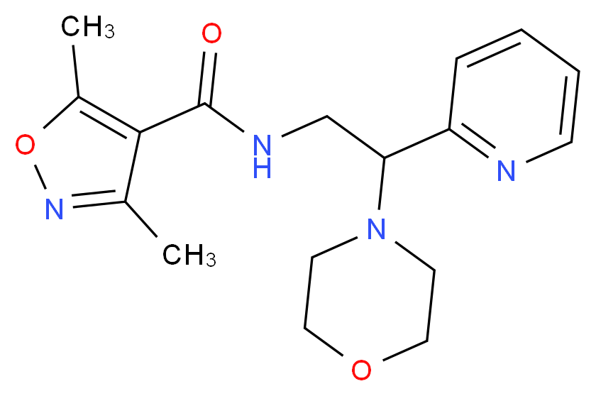 3,5-dimethyl-N-(2-morpholin-4-yl-2-pyridin-2-ylethyl)isoxazole-4-carboxamide_Molecular_structure_CAS_)