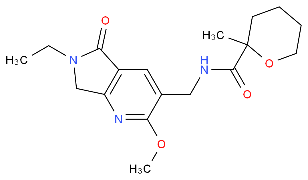 N-[(6-ethyl-2-methoxy-5-oxo-6,7-dihydro-5H-pyrrolo[3,4-b]pyridin-3-yl)methyl]-2-methyltetrahydro-2H-pyran-2-carboxamide_Molecular_structure_CAS_)