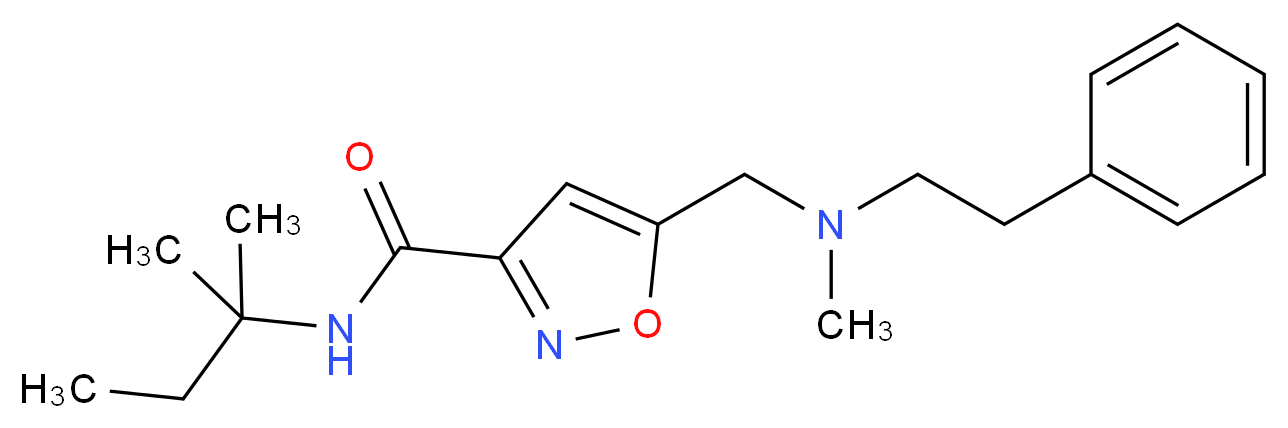 N-(1,1-dimethylpropyl)-5-{[methyl(2-phenylethyl)amino]methyl}isoxazole-3-carboxamide_Molecular_structure_CAS_)