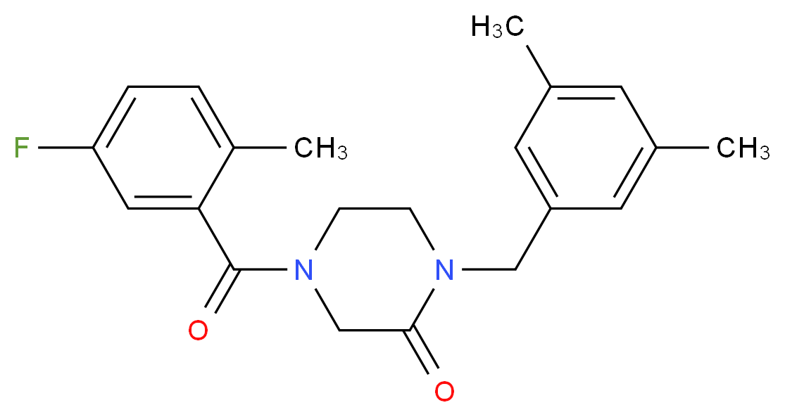 1-(3,5-dimethylbenzyl)-4-(5-fluoro-2-methylbenzoyl)-2-piperazinone_Molecular_structure_CAS_)