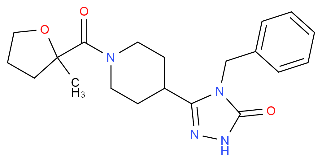 4-benzyl-5-{1-[(2-methyltetrahydrofuran-2-yl)carbonyl]piperidin-4-yl}-2,4-dihydro-3H-1,2,4-triazol-3-one_Molecular_structure_CAS_)