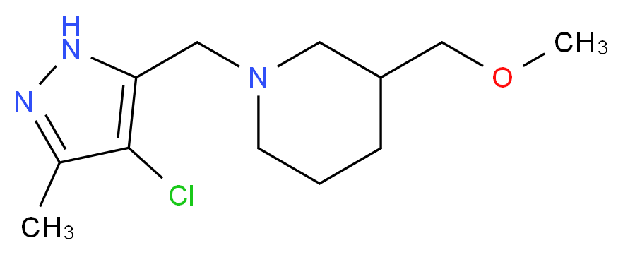 1-[(4-chloro-3-methyl-1H-pyrazol-5-yl)methyl]-3-(methoxymethyl)piperidine_Molecular_structure_CAS_)