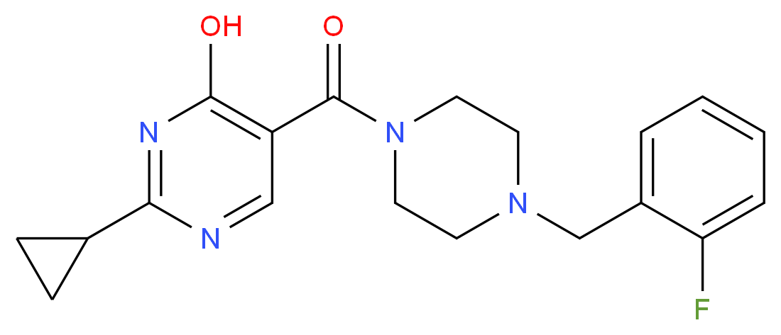 2-cyclopropyl-5-{[4-(2-fluorobenzyl)piperazin-1-yl]carbonyl}pyrimidin-4-ol_Molecular_structure_CAS_)