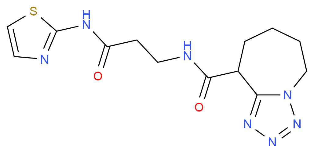 N-[3-oxo-3-(1,3-thiazol-2-ylamino)propyl]-6,7,8,9-tetrahydro-5H-tetrazolo[1,5-a]azepine-9-carboxamide (non-preferred name)_Molecular_structure_CAS_)