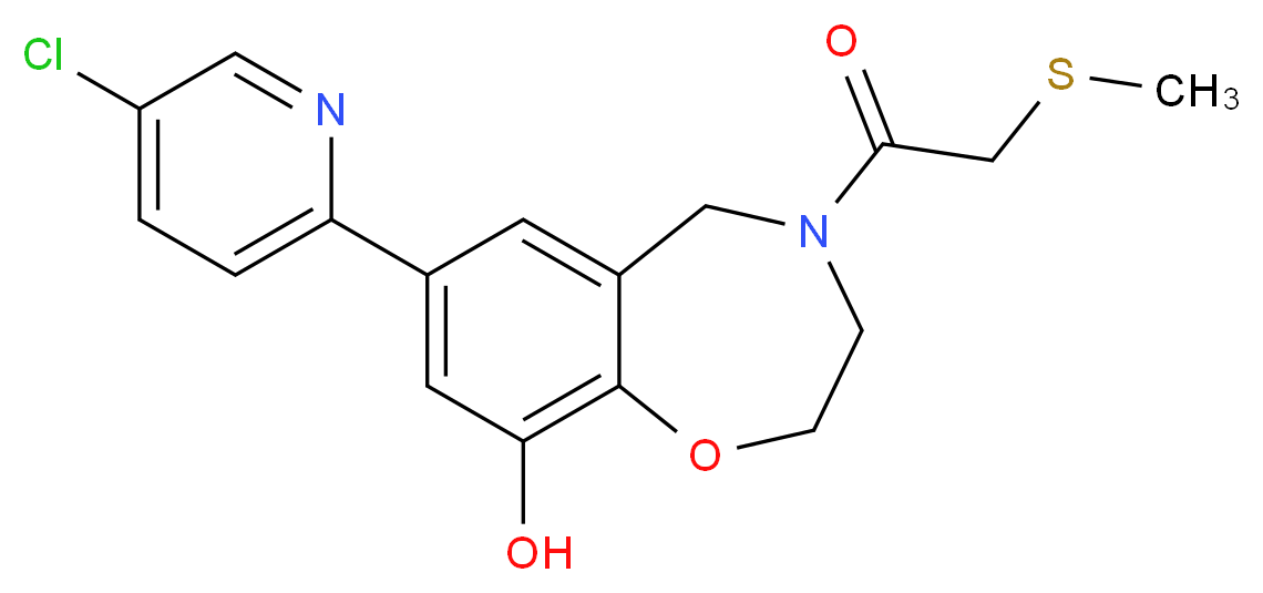 7-(5-chloropyridin-2-yl)-4-[(methylthio)acetyl]-2,3,4,5-tetrahydro-1,4-benzoxazepin-9-ol_Molecular_structure_CAS_)