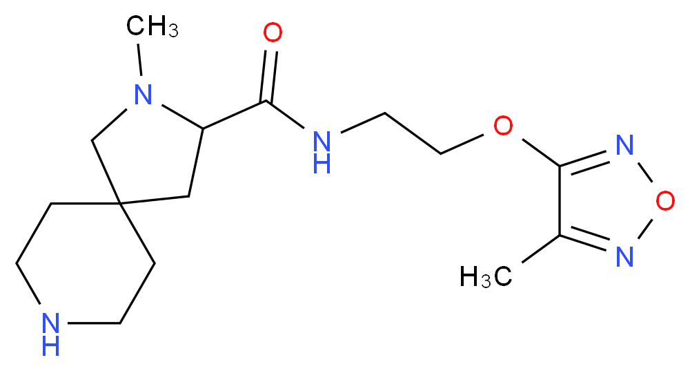 2-methyl-N-{2-[(4-methyl-1,2,5-oxadiazol-3-yl)oxy]ethyl}-2,8-diazaspiro[4.5]decane-3-carboxamide_Molecular_structure_CAS_)