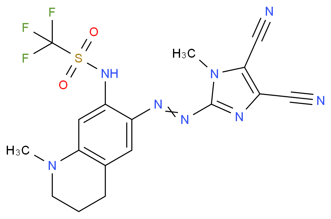 n-(6-(2-(4,5-dicyano-1-methyl-1h-imidazol-2-yl)diazenyl)-1,2,3,4-tetrahydro-1-methyl-7-quinolinyl)-1,1,1-trifluoromethanesulfonamide_Molecular_structure_CAS_848080-39-7)