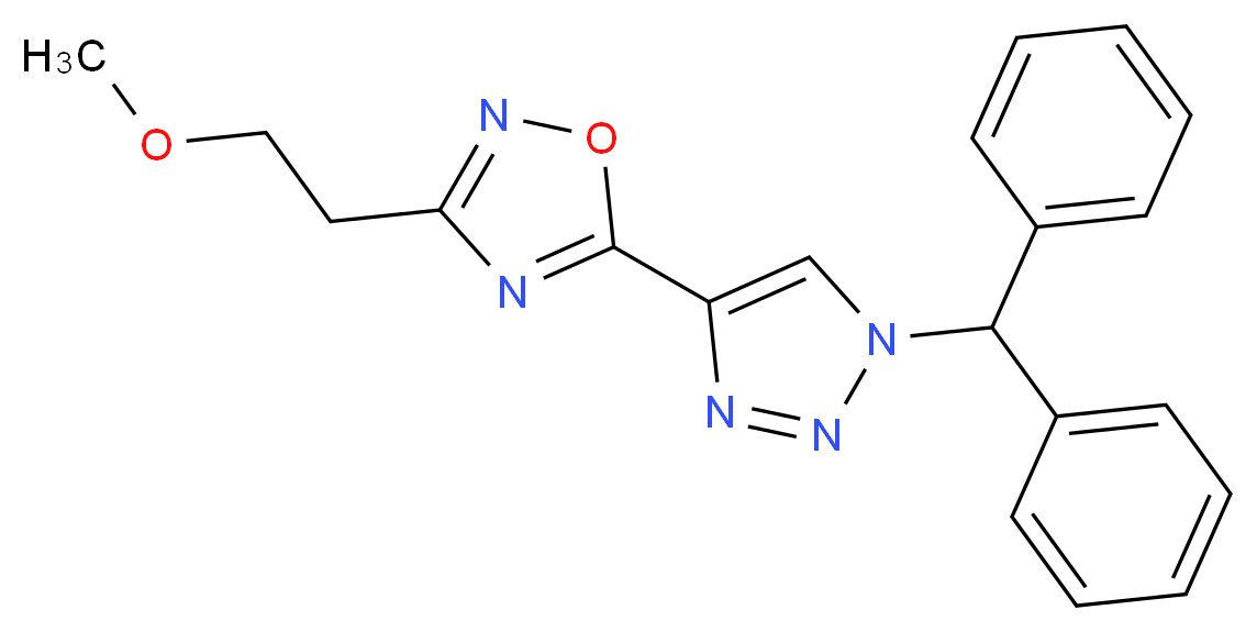 5-[1-(diphenylmethyl)-1H-1,2,3-triazol-4-yl]-3-(2-methoxyethyl)-1,2,4-oxadiazole_Molecular_structure_CAS_)