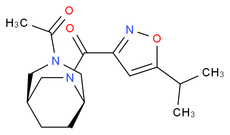 (1S*,5R*)-3-acetyl-6-[(5-isopropylisoxazol-3-yl)carbonyl]-3,6-diazabicyclo[3.2.2]nonane_Molecular_structure_CAS_)