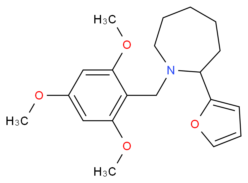 2-(2-furyl)-1-(2,4,6-trimethoxybenzyl)azepane_Molecular_structure_CAS_)