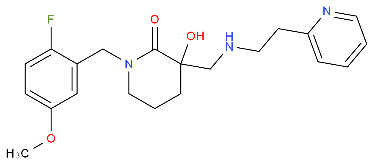 1-(2-fluoro-5-methoxybenzyl)-3-hydroxy-3-{[(2-pyridin-2-ylethyl)amino]methyl}piperidin-2-one_Molecular_structure_CAS_)