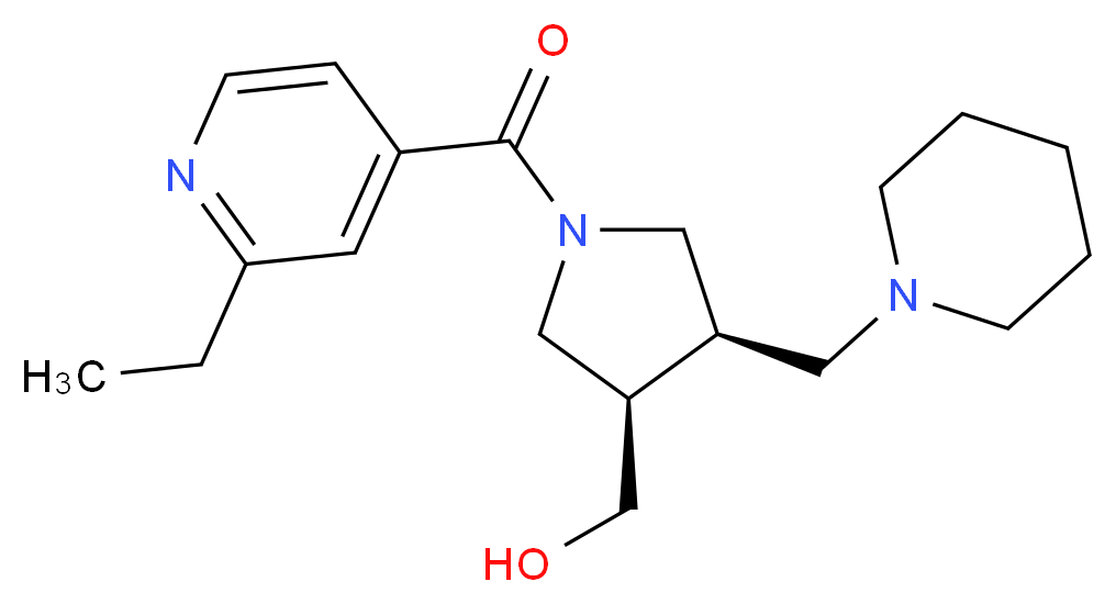 [(3R*,4R*)-1-(2-ethylisonicotinoyl)-4-(piperidin-1-ylmethyl)pyrrolidin-3-yl]methanol_Molecular_structure_CAS_)