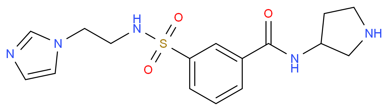 3-({[2-(1H-imidazol-1-yl)ethyl]amino}sulfonyl)-N-pyrrolidin-3-ylbenzamide_Molecular_structure_CAS_)