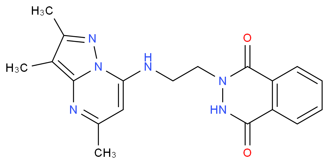 2-{2-[(2,3,5-trimethylpyrazolo[1,5-a]pyrimidin-7-yl)amino]ethyl}-2,3-dihydrophthalazine-1,4-dione_Molecular_structure_CAS_)