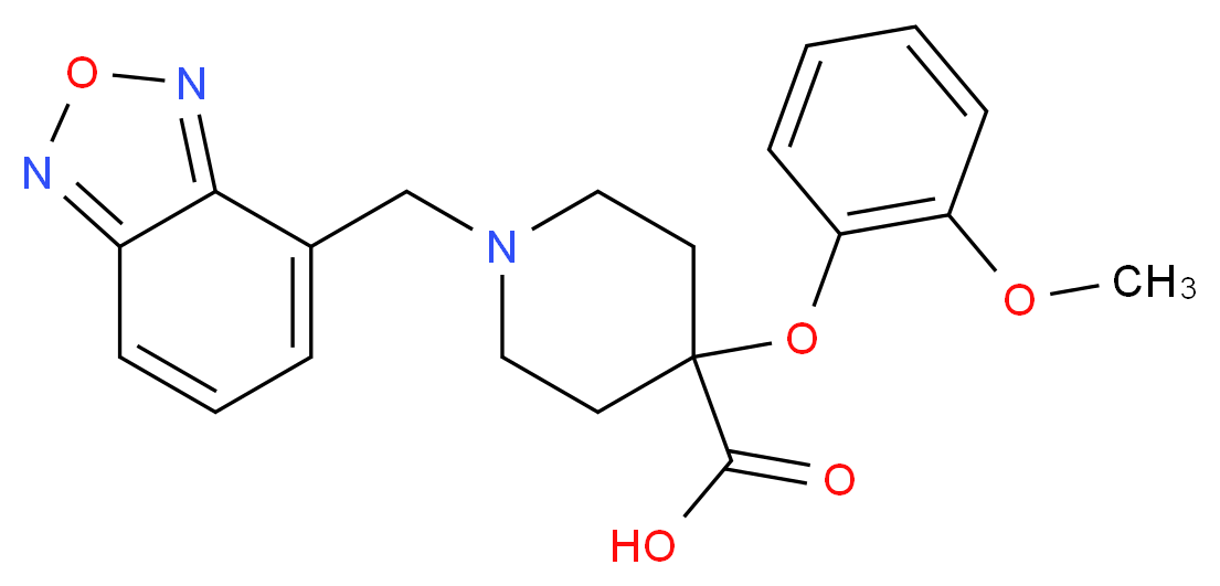 1-(2,1,3-benzoxadiazol-4-ylmethyl)-4-(2-methoxyphenoxy)piperidine-4-carboxylic acid_Molecular_structure_CAS_)