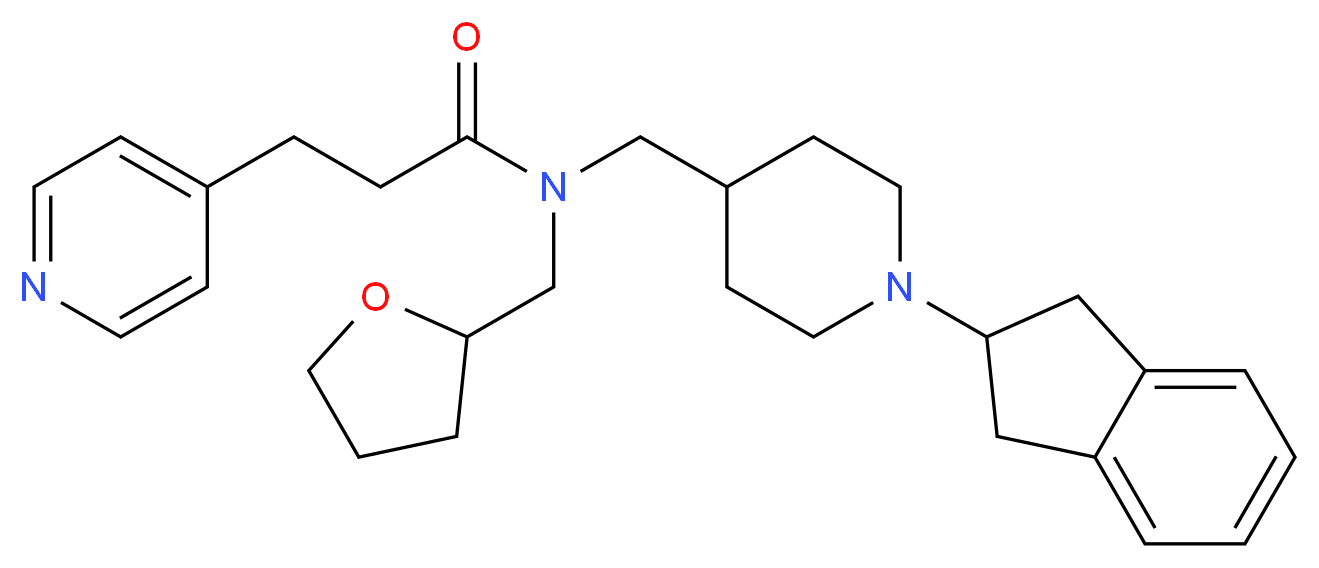 N-{[1-(2,3-dihydro-1H-inden-2-yl)-4-piperidinyl]methyl}-3-(4-pyridinyl)-N-(tetrahydro-2-furanylmethyl)propanamide_Molecular_structure_CAS_)
