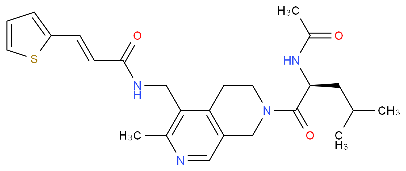 (2E)-N-{[7-(N-acetyl-L-leucyl)-3-methyl-5,6,7,8-tetrahydro-2,7-naphthyridin-4-yl]methyl}-3-(2-thienyl)acrylamide_Molecular_structure_CAS_)