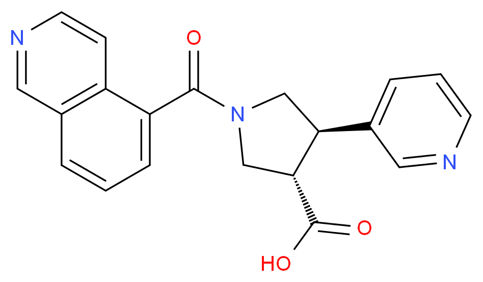 (3S*,4R*)-1-(isoquinolin-5-ylcarbonyl)-4-pyridin-3-ylpyrrolidine-3-carboxylic acid_Molecular_structure_CAS_)