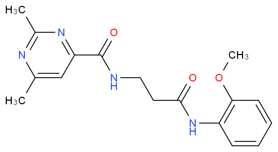 N-{3-[(2-methoxyphenyl)amino]-3-oxopropyl}-2,6-dimethylpyrimidine-4-carboxamide_Molecular_structure_CAS_)