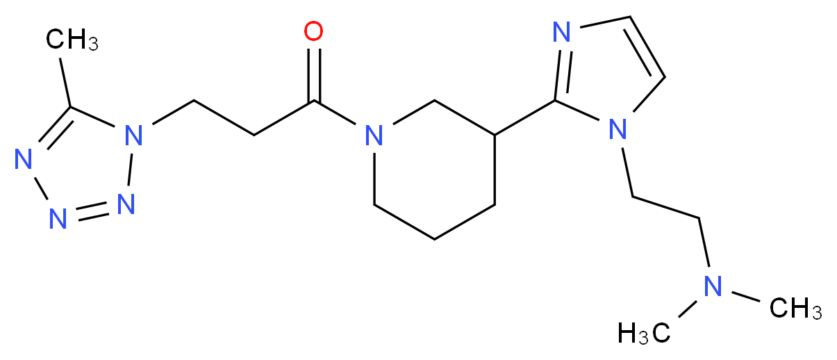 N,N-dimethyl-2-(2-{1-[3-(5-methyl-1H-tetrazol-1-yl)propanoyl]piperidin-3-yl}-1H-imidazol-1-yl)ethanamine_Molecular_structure_CAS_)
