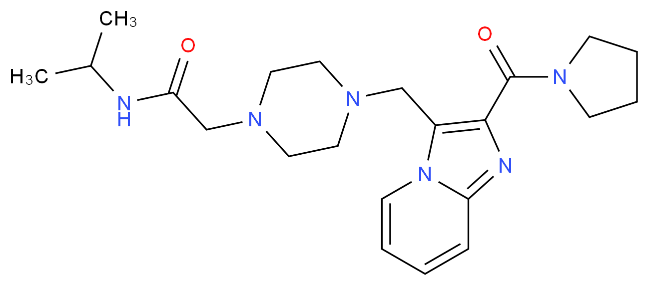 N-isopropyl-2-(4-{[2-(1-pyrrolidinylcarbonyl)imidazo[1,2-a]pyridin-3-yl]methyl}-1-piperazinyl)acetamide_Molecular_structure_CAS_)