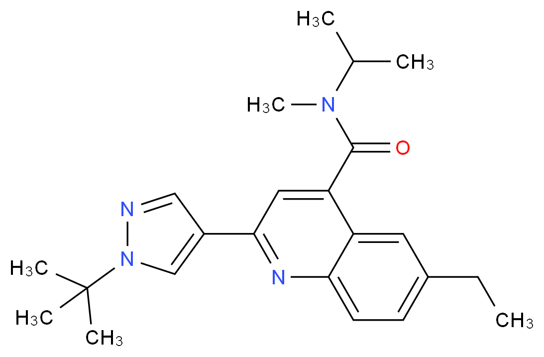 2-(1-tert-butyl-1H-pyrazol-4-yl)-6-ethyl-N-isopropyl-N-methylquinoline-4-carboxamide_Molecular_structure_CAS_)
