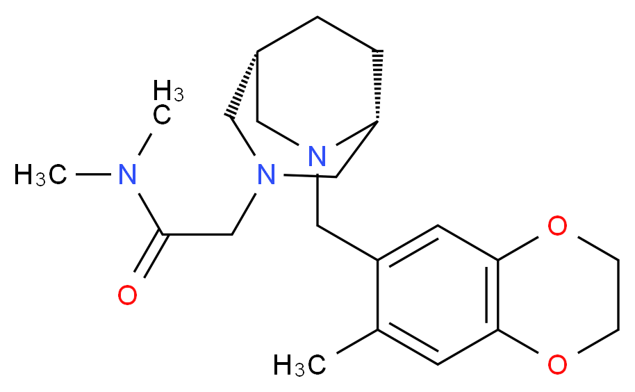 N,N-dimethyl-2-{(1S*,5R*)-6-[(7-methyl-2,3-dihydro-1,4-benzodioxin-6-yl)methyl]-3,6-diazabicyclo[3.2.2]non-3-yl}acetamide_Molecular_structure_CAS_)