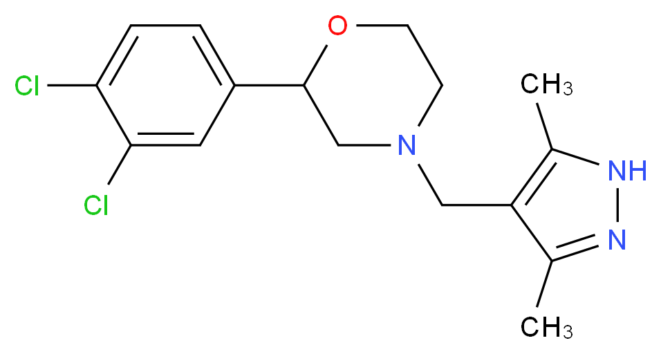 2-(3,4-dichlorophenyl)-4-[(3,5-dimethyl-1H-pyrazol-4-yl)methyl]morpholine_Molecular_structure_CAS_)