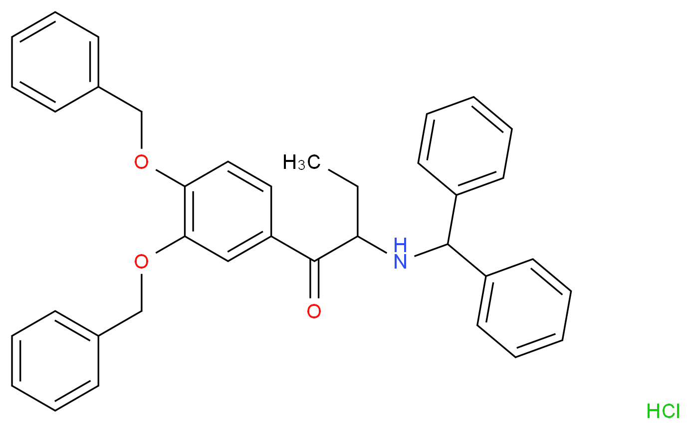 rac 1-[3,4-(Dibenzyloxy)phenyl]-2-[(diphenylmethyl)amino]-1-butanone Hydrochloride_Molecular_structure_CAS_855220-23-4)