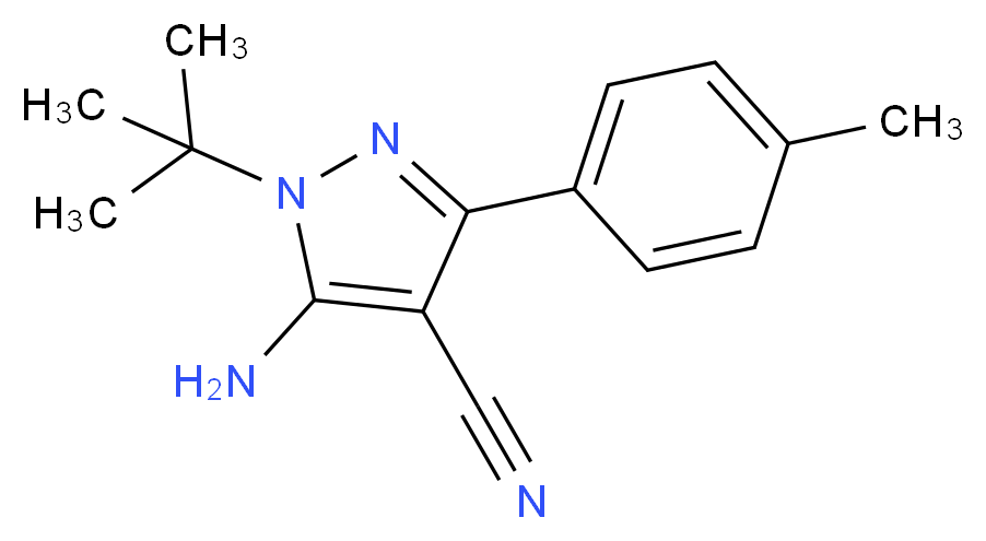 5-Amino-1-(tert-butyl)-3-(4-methylphenyl)-1H-pyrazole-4-carbonitrile_Molecular_structure_CAS_)