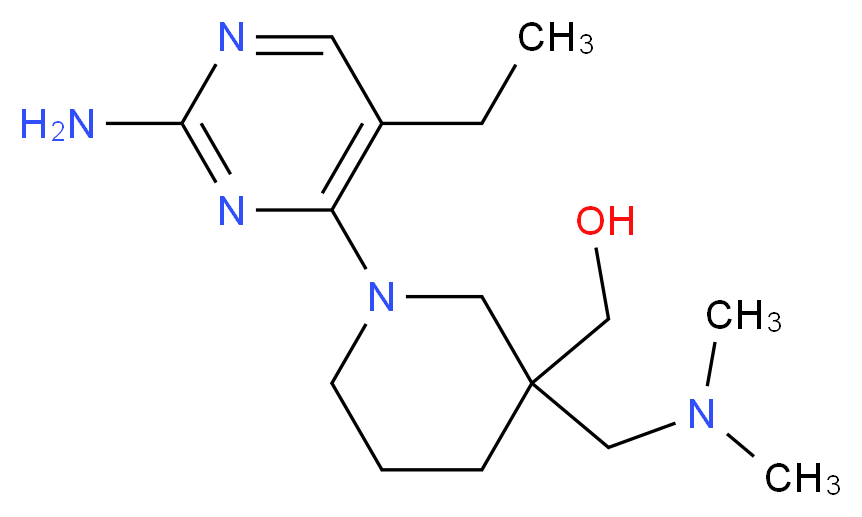 {1-(2-amino-5-ethylpyrimidin-4-yl)-3-[(dimethylamino)methyl]piperidin-3-yl}methanol_Molecular_structure_CAS_)