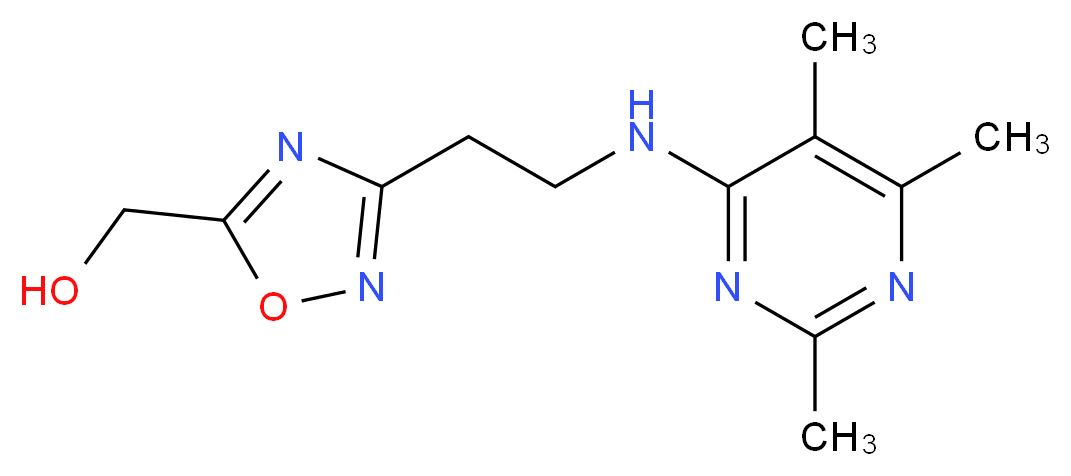 (3-{2-[(2,5,6-trimethylpyrimidin-4-yl)amino]ethyl}-1,2,4-oxadiazol-5-yl)methanol_Molecular_structure_CAS_)