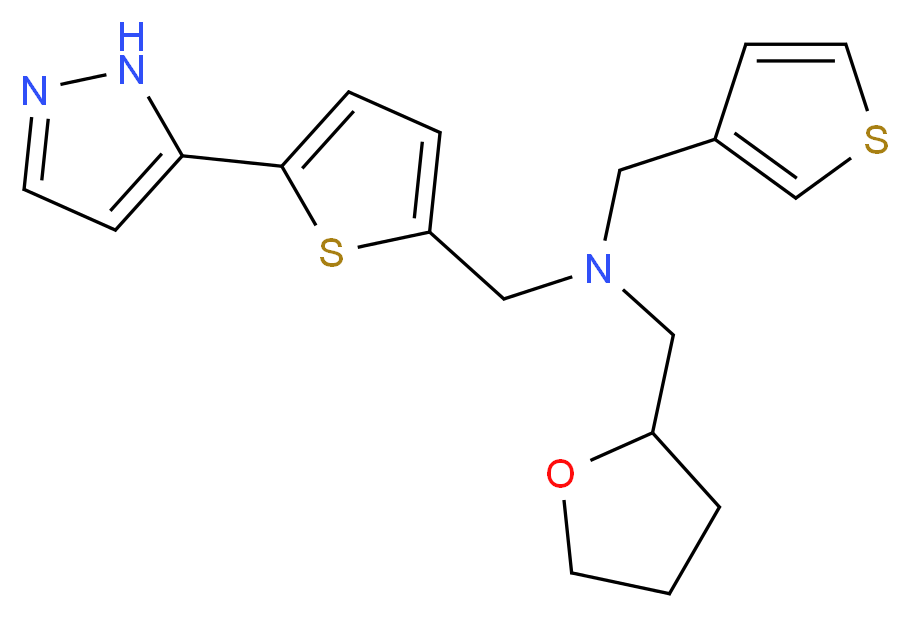 1-[5-(1H-pyrazol-5-yl)-2-thienyl]-N-(tetrahydrofuran-2-ylmethyl)-N-(3-thienylmethyl)methanamine_Molecular_structure_CAS_)