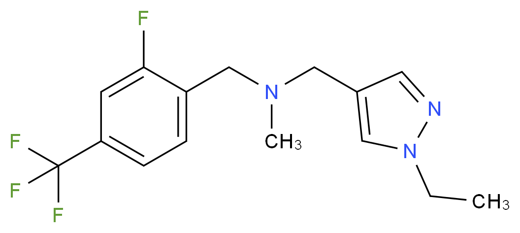 1-(1-ethyl-1H-pyrazol-4-yl)-N-[2-fluoro-4-(trifluoromethyl)benzyl]-N-methylmethanamine_Molecular_structure_CAS_)