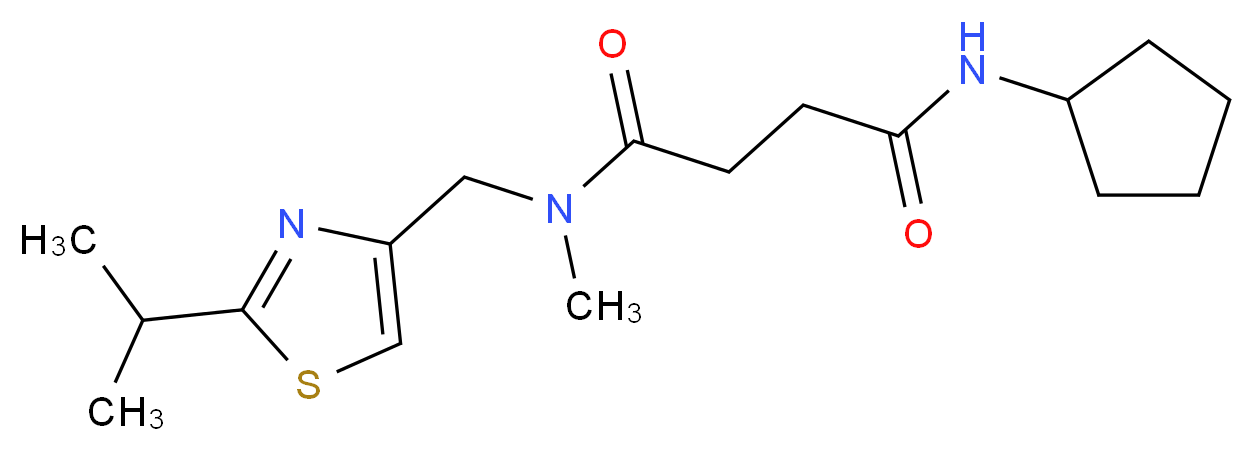 N'-cyclopentyl-N-[(2-isopropyl-1,3-thiazol-4-yl)methyl]-N-methylsuccinamide_Molecular_structure_CAS_)