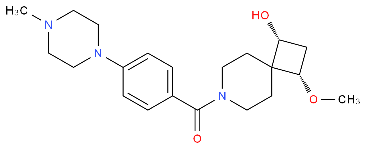 (1R*,3S*)-3-methoxy-7-[4-(4-methylpiperazin-1-yl)benzoyl]-7-azaspiro[3.5]nonan-1-ol_Molecular_structure_CAS_)