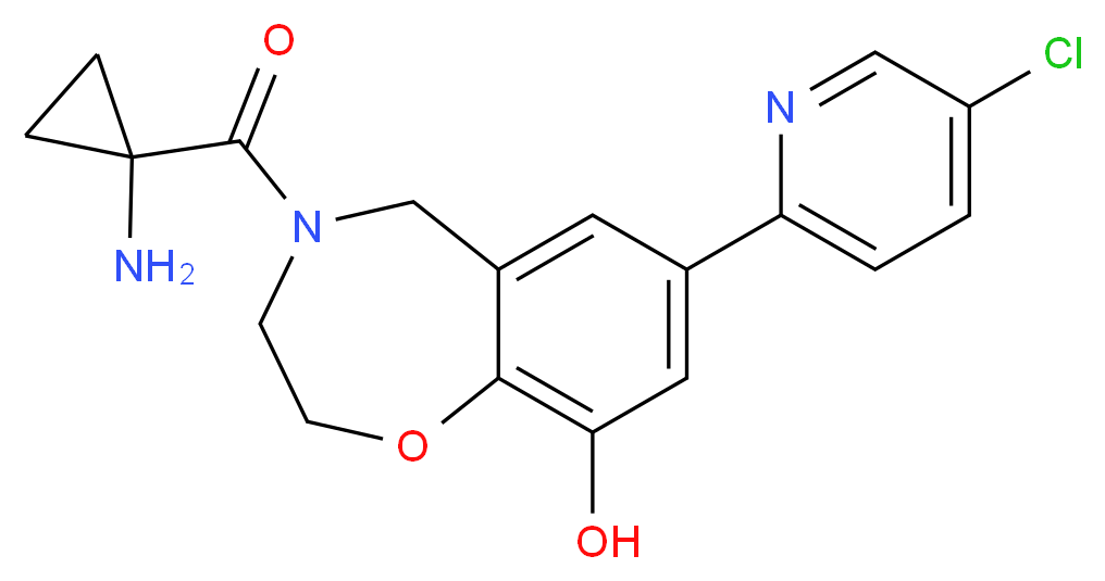 4-[(1-aminocyclopropyl)carbonyl]-7-(5-chloropyridin-2-yl)-2,3,4,5-tetrahydro-1,4-benzoxazepin-9-ol_Molecular_structure_CAS_)